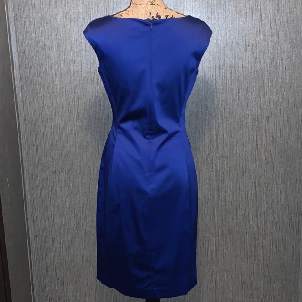 Lauren Ralph Lauren Blue Satin Dress! Holiday Party Cocktail Evening Formal! - Picture 2 of 2